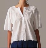 J. Crew Flawed Jolie Top in Eyelet Cotton Poplin White Short Sleeve S Photo 0
