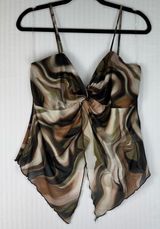 Zenobia Multicolor Twist Detail Swirl Spaghetti Strap Top Ethereal Size Large Photo 0