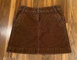 J Crew Women Corduroy Mini Skirt Size 4 Vintage Brown Cotton Photo 0
