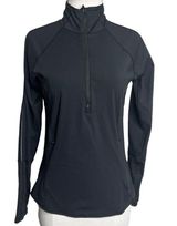 Athleta eclipse half zip black reflective long sleeve pullover sz S Photo 0