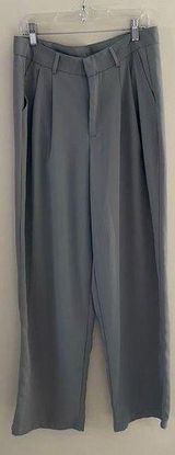Welling Z Grey Beige Pleated Wide Leg Work Pants Gray Size L Photo 0