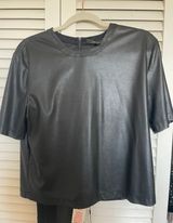 BCBGMAXAZRIA Black Leather Shirt Photo 0