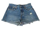 LEVI’S 501 button fly denim cut off shorts Distressed Size 26 Photo 0