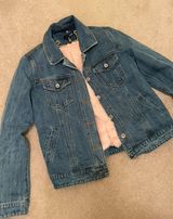Bloomingdales Aqua Pink Lined Jean Jacket  Photo 0