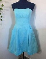Lilly Pulitzer Aqua Turquoise Blue Strapless Dress with Pockets Photo 0