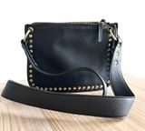 By Anthropologie Georgia Studded Crossbody Bag Black Faux Leather Photo 0