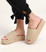 Beach By Matisse Flatform Sandals Tan Size 8 Photo 0