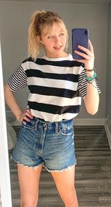 PacSun Black And White Striped Tee Photo 0