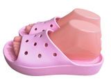 Pink Crocs Comfort Slide Sandals‎ Women Size 6 Kids Platform Casual Shoes ued 1x Photo 0