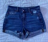 Women’s American Eagle crossover denim mom shorts size 4 Photo 0