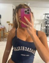 Long Beach Island Cropped Tank Blue Photo 0