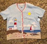 Breckenridge Womens Petite‎ Medium Sweater Button Up Knit Cardigan Beach Short Photo 0