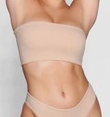 SKIMS NWT  Size L Clay Fits Everybody Bandeau Strapless Bra Stretch Lounge Kim K Photo 0