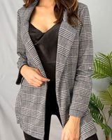 Haute Monde Gray Plaid Blazer Photo 0