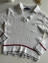 Womens Cable Knit Collared V-Neck Sweater Size XS Photo 0