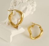 18k Gold Plated Stainless Steel Hoop Earrings Elegant Photo 0