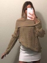 Knox Rose Tan Off Shoulder Sweater  Photo 0