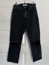 Abercrombie The Ankle Straight Ultra High Rise Jeans Curve Love Black 27 4 Short Photo 0