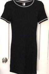 Divided Black Jersey Short Sleeved Dress Photo 0