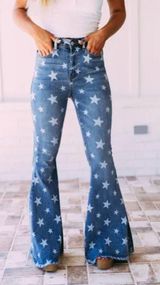 These Three Boutique Judy Blue Super Flare Star Jeans Photo 0