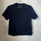 Figs Kangaroo Pocket Size Small V-Neck Short Sleeve Navy Blue Photo 0