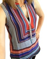 Brixon Ivy  Sheer Colorful Sleeveless Blouse shirt; tank; size XL Photo 0