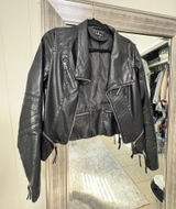 Lulus Black Leather Jacket Moto Vegan Photo 0