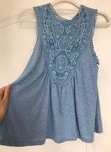 Altar'd State Blue Lace Flowy Top Photo 0