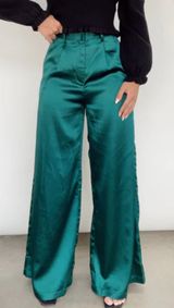Lane 201 Emerald Green Satin Pants Photo 0