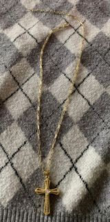 Anthropologie   14k gold plated 925 Italy Cross Necklace Photo 0