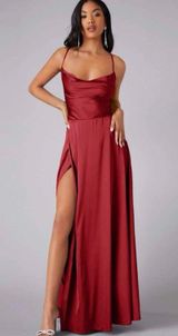 SheIn Burgundy Satin Dress Photo 0
