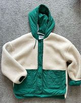 Noisy May borg & quilted jacket in white and green Size S Photo 0