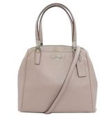 Women's Coach Minneta Crossbody Taupe Crossgrain Leather Satchel Quiet Luxury Photo 0