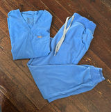 FIGS blue Scrub Set Catarina Top and Joggers Photo 0