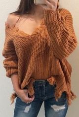 Boutique Distressed Sweater S/M Photo 0