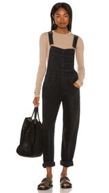 We the Free People Black Denim Overalls Photo 0