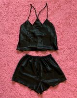 SheIn Black Silk Pajama Set Photo 0