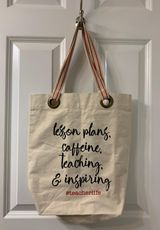 Mud Pie Set Of 3 Cream Teacher Tote Bags Photo 0