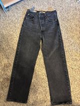 Levi’s Black Jeans Ribcage Straight Ankle Photo 0