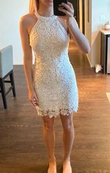 Lulus White Lace Dress Photo 0