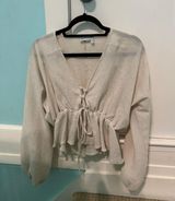 beige long sleeve peasant top Photo 0