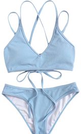 Women’s Two Piece Swimsuit Blue Size M Photo 0