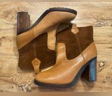 Ralph Lauren | Lauren Devyn Two-Tone Brown Leather Boots, Size 7.5 Photo 0