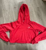 red cropped hoodie size small Photo 0