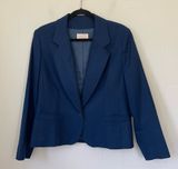 Pendleton Vintage Blue 100% Virgin Wool One Button Blazer Jacket ~ Size 14 Photo 0