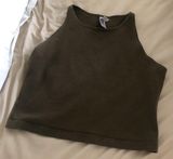 American Apparel Green Halter Crop Top Photo 0