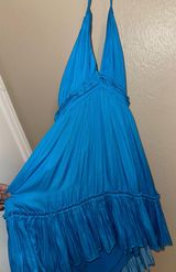 Day + Moon Blue Halter Dress Size L Photo 0