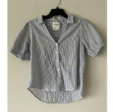 Abercrombie & Fitch Lightweight Blue Striped Cotton Button Up Shirt Size S Beach Photo 0