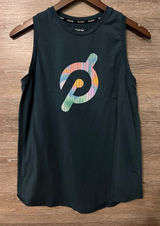 Peloton top women Size M Tank workout sleeveless Gray Excellent Photo 0