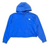 Wrangler Cropped Hooded Sweatshirt Pullover Blue Large Photo 0